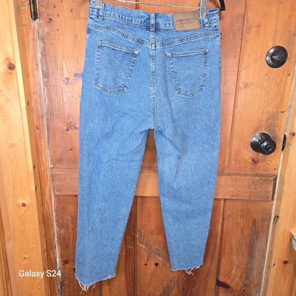 Lauren Jeans Co Ralph Lauren Petite‎ 8P Medium Wash High Rise Raw Hem Tapered